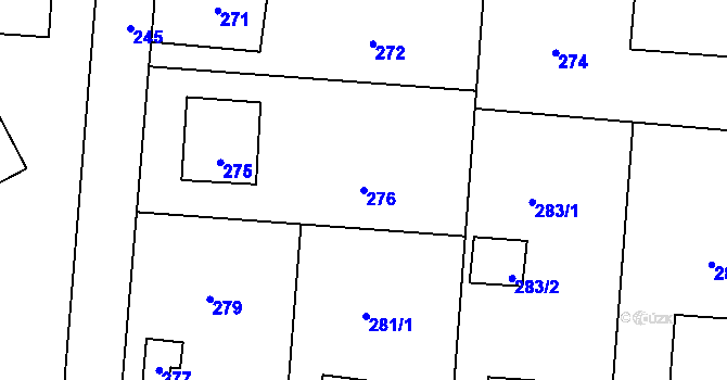 Parcela st. 276 v KÚ Netvořice, Katastrální mapa
