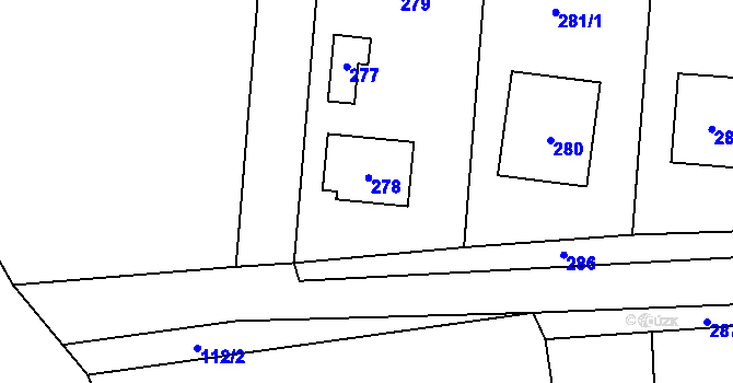 Parcela st. 278 v KÚ Netvořice, Katastrální mapa