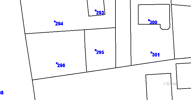 Parcela st. 295 v KÚ Netvořice, Katastrální mapa