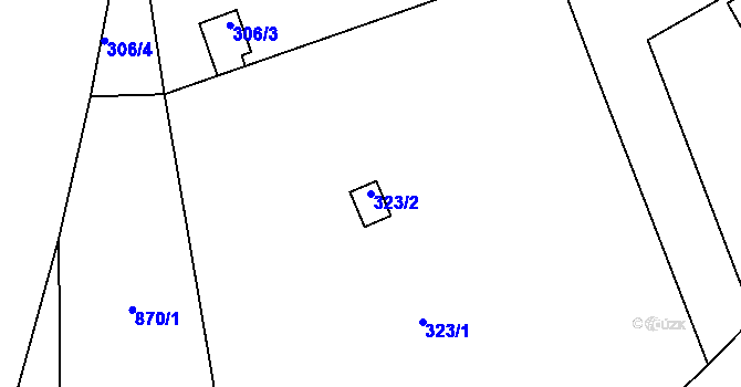 Parcela st. 323/2 v KÚ Netvořice, Katastrální mapa