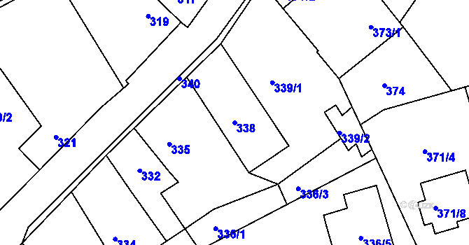 Parcela st. 338 v KÚ Netvořice, Katastrální mapa