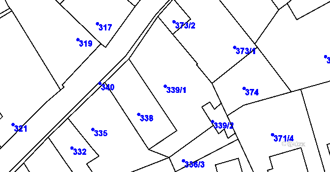 Parcela st. 339/1 v KÚ Netvořice, Katastrální mapa