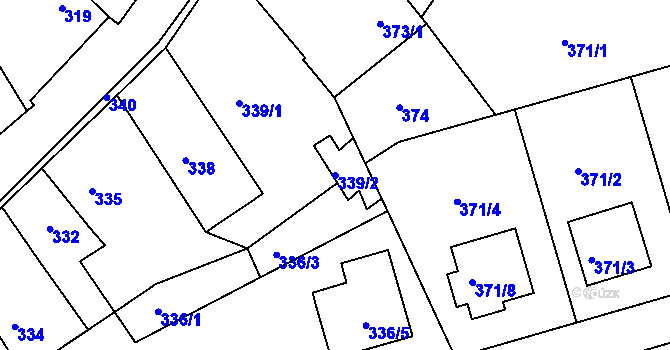 Parcela st. 339/2 v KÚ Netvořice, Katastrální mapa
