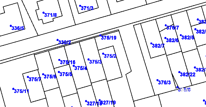 Parcela st. 375/2 v KÚ Netvořice, Katastrální mapa