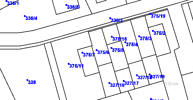 Parcela st. 375/6 v KÚ Netvořice, Katastrální mapa