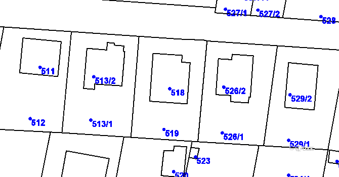 Parcela st. 518 v KÚ Netvořice, Katastrální mapa