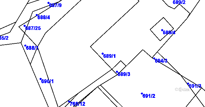 Parcela st. 689/1 v KÚ Netvořice, Katastrální mapa