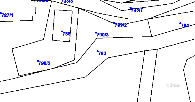 Parcela st. 783 v KÚ Netvořice, Katastrální mapa