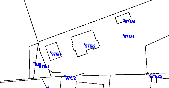 Parcela st. 976/2 v KÚ Netvořice, Katastrální mapa