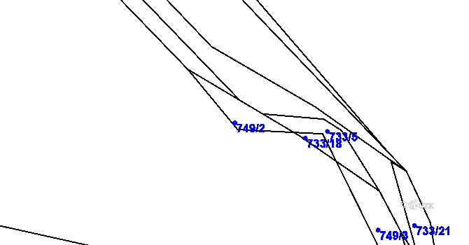 Parcela st. 749/2 v KÚ Netvořice, Katastrální mapa