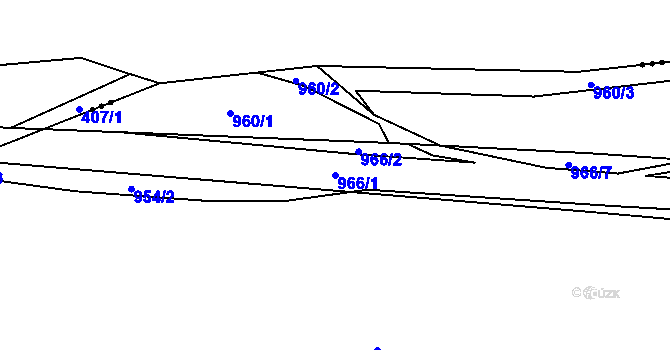 Parcela st. 966/1 v KÚ Netvořice, Katastrální mapa