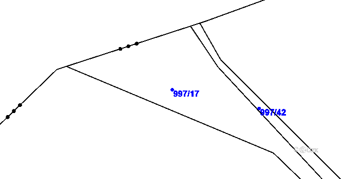 Parcela st. 997/17 v KÚ Netvořice, Katastrální mapa