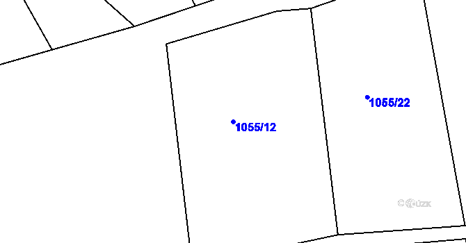 Parcela st. 1055/12 v KÚ Netvořice, Katastrální mapa