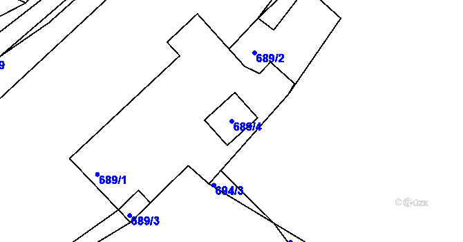 Parcela st. 689/4 v KÚ Netvořice, Katastrální mapa