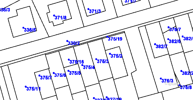 Parcela st. 375/18 v KÚ Netvořice, Katastrální mapa