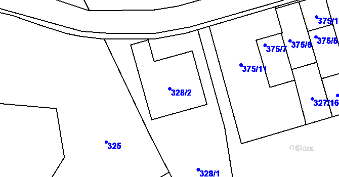Parcela st. 328/2 v KÚ Netvořice, Katastrální mapa