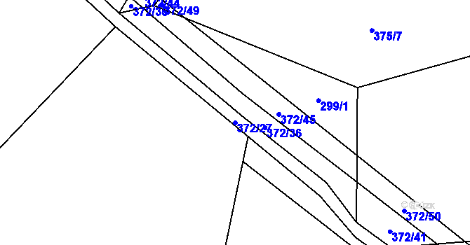 Parcela st. 372/27 v KÚ Neubuz, Katastrální mapa
