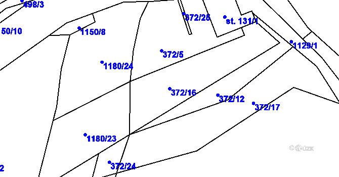 Parcela st. 372/16 v KÚ Neubuz, Katastrální mapa