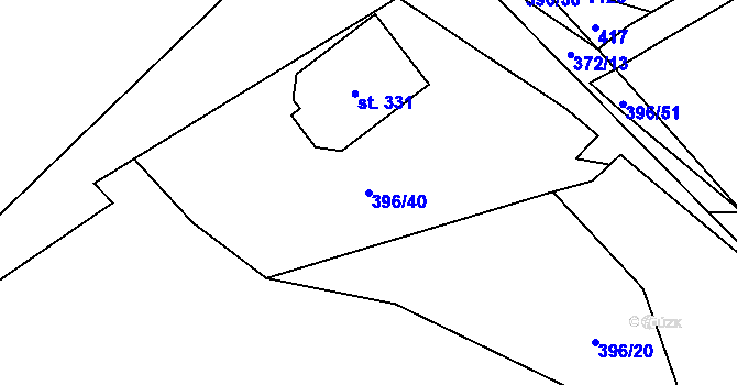 Parcela st. 396/40 v KÚ Neubuz, Katastrální mapa