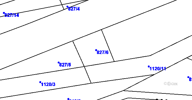 Parcela st. 827/6 v KÚ Neubuz, Katastrální mapa