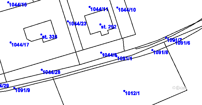 Parcela st. 1044/8 v KÚ Neubuz, Katastrální mapa