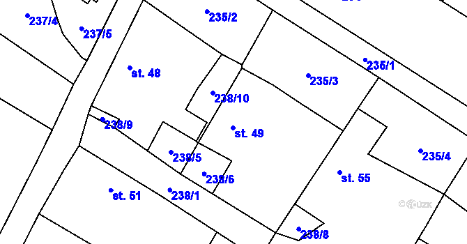 Parcela st. 49 v KÚ Neuměř, Katastrální mapa