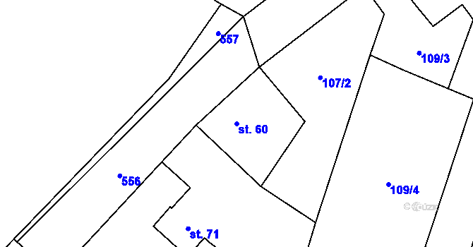 Parcela st. 60 v KÚ Neuměř, Katastrální mapa