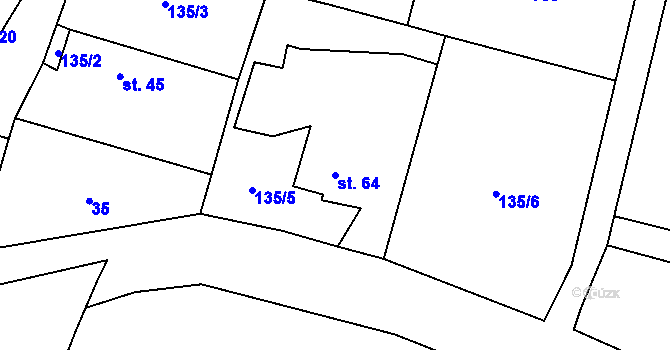 Parcela st. 64 v KÚ Neuměř, Katastrální mapa