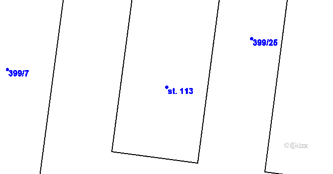 Parcela st. 113 v KÚ Neuměř, Katastrální mapa