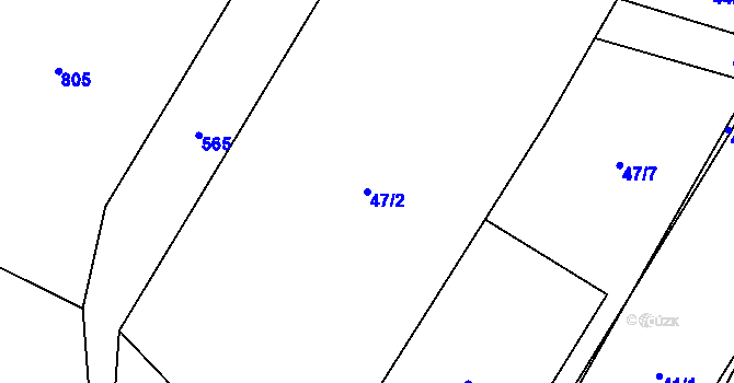 Parcela st. 47/2 v KÚ Neuměř, Katastrální mapa