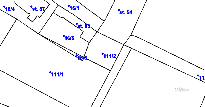 Parcela st. 111/2 v KÚ Neuměř, Katastrální mapa