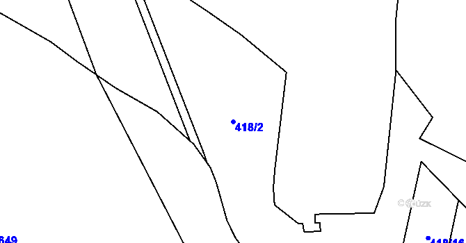 Parcela st. 418/2 v KÚ Neuměř, Katastrální mapa