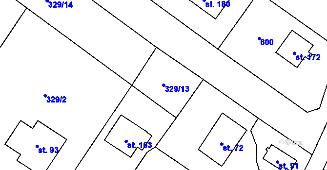 Parcela st. 329/13 v KÚ Neuměř, Katastrální mapa