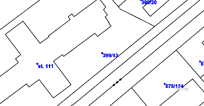 Parcela st. 399/13 v KÚ Neuměř, Katastrální mapa