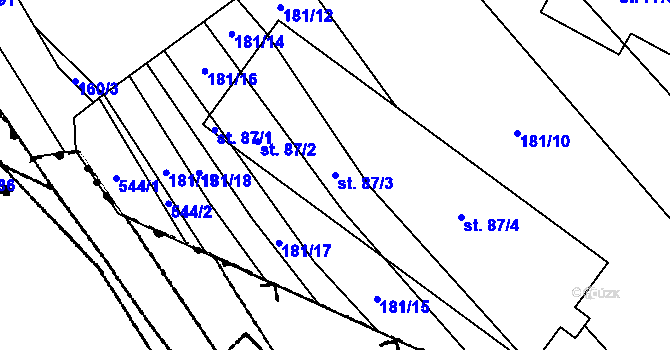 Parcela st. 87/3 v KÚ Neuměř, Katastrální mapa
