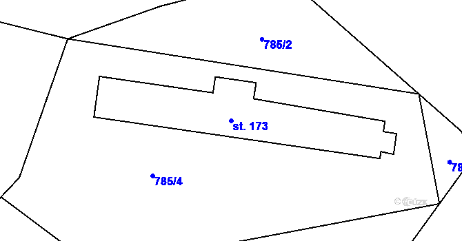 Parcela st. 173 v KÚ Neuměř, Katastrální mapa