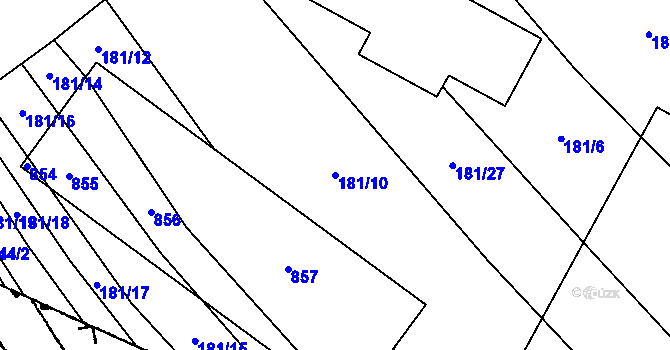 Parcela st. 181/10 v KÚ Neuměř, Katastrální mapa