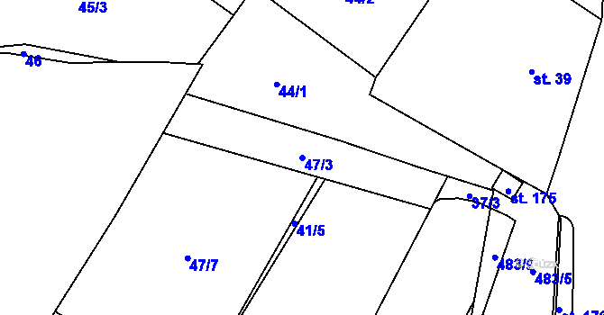 Parcela st. 47/3 v KÚ Neuměř, Katastrální mapa