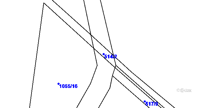 Parcela st. 514/2 v KÚ Neuměř, Katastrální mapa