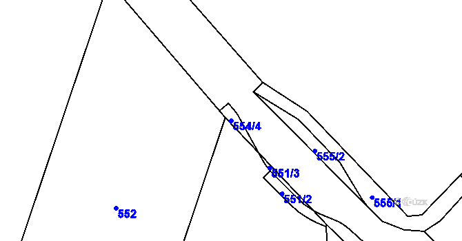 Parcela st. 554/4 v KÚ Neuměř, Katastrální mapa