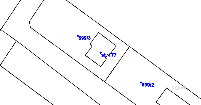 Parcela st. 177 v KÚ Neuměř, Katastrální mapa