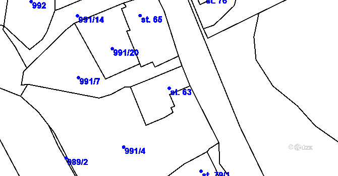 Parcela st. 63 v KÚ Všekary, Katastrální mapa