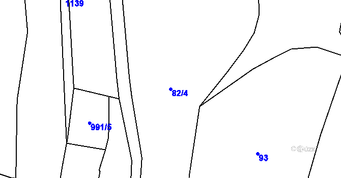 Parcela st. 82/4 v KÚ Všekary, Katastrální mapa