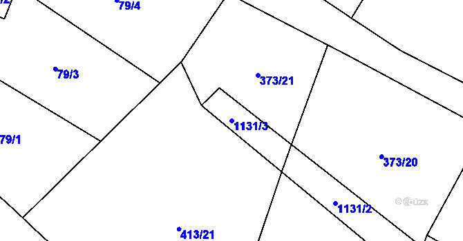 Parcela st. 1131/3 v KÚ Všekary, Katastrální mapa