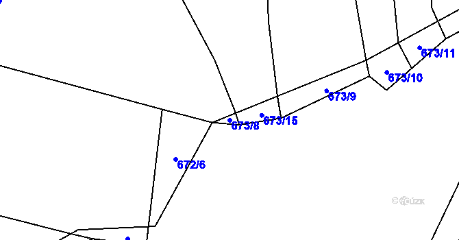 Parcela st. 673/8 v KÚ Všekary, Katastrální mapa