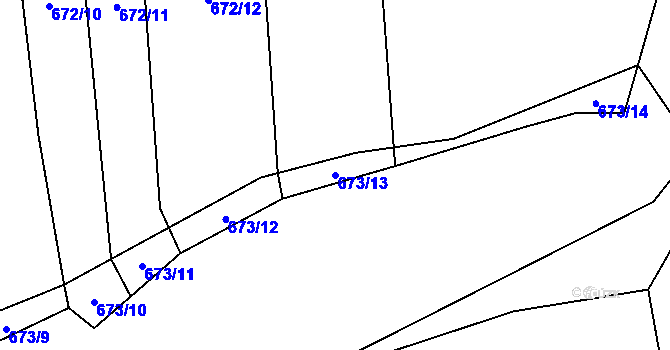 Parcela st. 673/13 v KÚ Všekary, Katastrální mapa