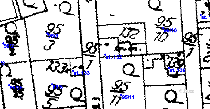 Parcela st. 132 v KÚ Kamenný Most, Katastrální mapa