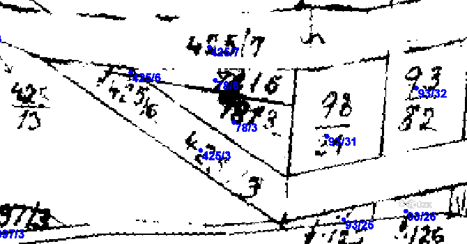 Parcela st. 78/3 v KÚ Kamenný Most, Katastrální mapa
