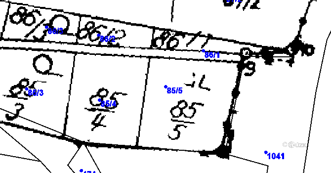 Parcela st. 85/5 v KÚ Kamenný Most, Katastrální mapa