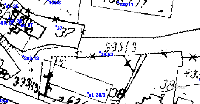 Parcela st. 393/3 v KÚ Kamenný Most, Katastrální mapa